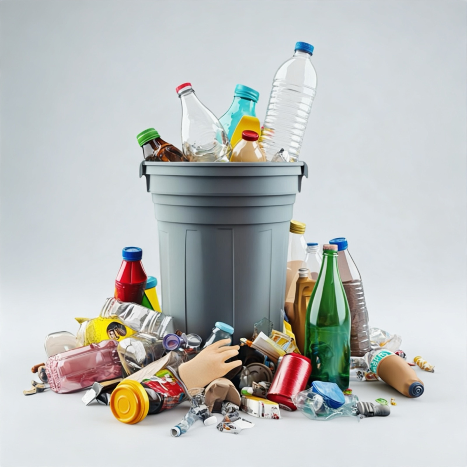 Plastic bottles and packaging waste